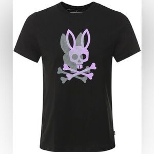 Psycho Bunny Purple Logo Black Shirt, Size 5-6 XS